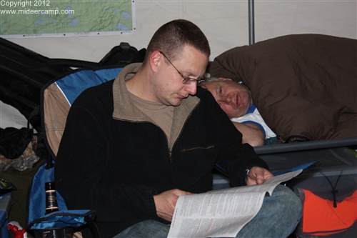 Dave reading the game laws, pic34