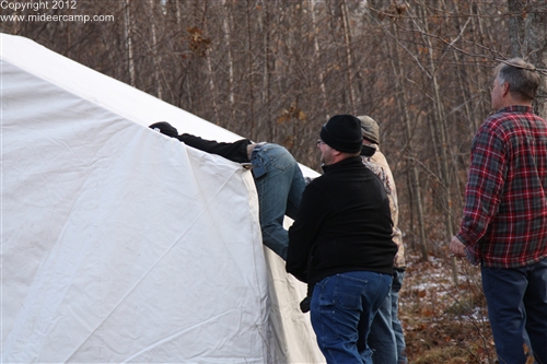 Dave putting up the chimney, pic39a