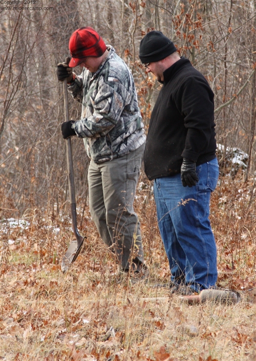 Kruger and Jimbo digging the pit for the one holer, pic7