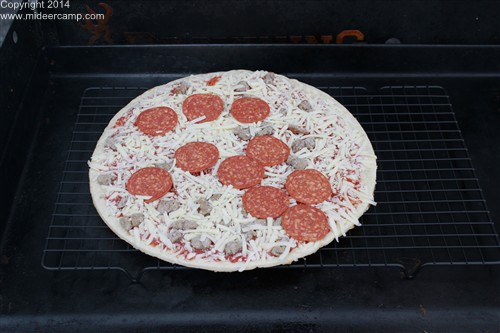 Deer Camp Meals Frozen Pizza on a Griddle