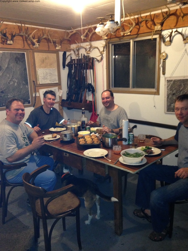 Eating at Hunting Camp