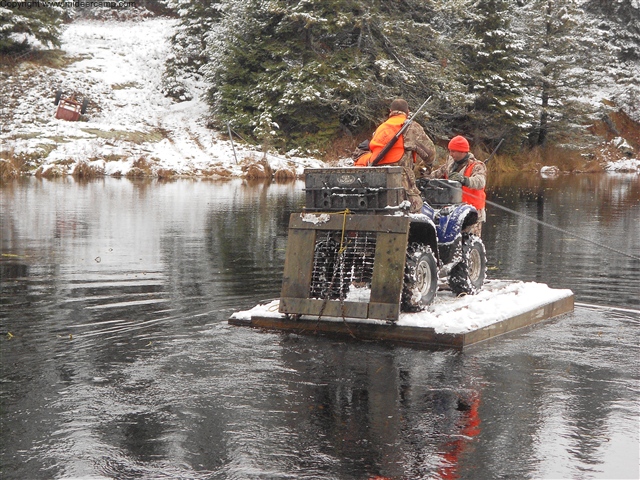 Rafting a Four Wheeler during Hunting Searson