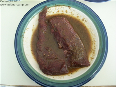 Venison loins covered in liquid marinade pic2.jpg