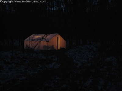 Wall Tent at Night