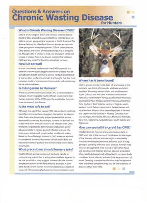 CWD Brochure FAQ from CWD Alliance